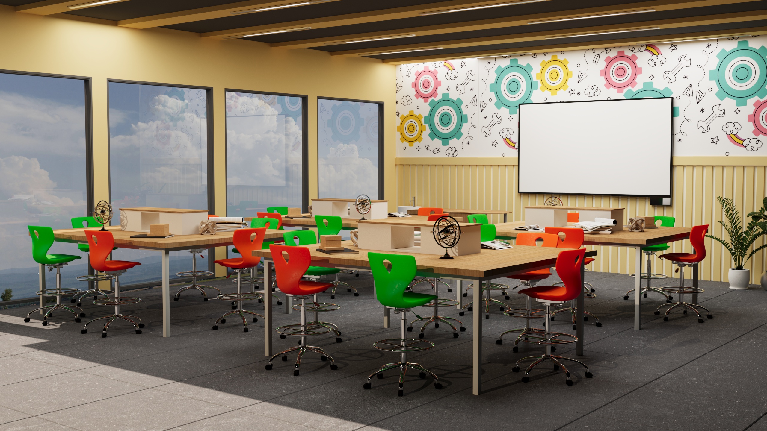 Müzik Resim Bigisayar,Kütüphane,Akıl Oyunları ve Diğer Hobi Odaları Projeleri